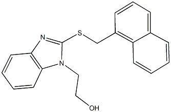 2-{2-[(1-naphthylmethyl)sulfanyl]-1H-benzimidazol-1-yl}ethanol Struktur