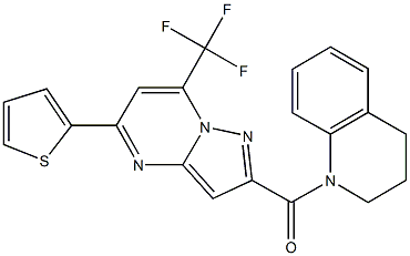 1-{[5-(2-thienyl)-7-(trifluoromethyl)pyrazolo[1,5-a]pyrimidin-2-yl]carbonyl}-1,2,3,4-tetrahydroquinoline Struktur