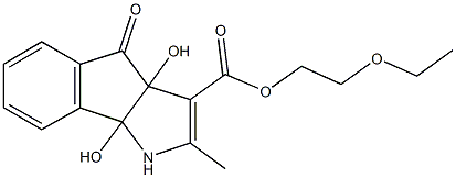 2-ethoxyethyl 3a,8b-dihydroxy-2-methyl-4-oxo-1,3a,4,8b-tetrahydroindeno[1,2-b]pyrrole-3-carboxylate Struktur