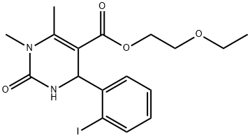 2-ethoxyethyl 4-(2-iodophenyl)-1,6-dimethyl-2-oxo-1,2,3,4-tetrahydropyrimidine-5-carboxylate Struktur