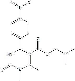 isobutyl 4-{4-nitrophenyl}-1,6-dimethyl-2-oxo-1,2,3,4-tetrahydro-5-pyrimidinecarboxylate Struktur