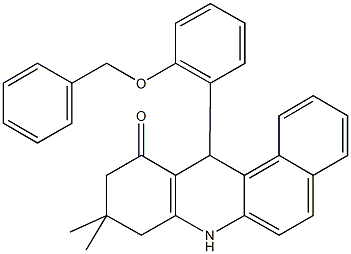 12-[2-(benzyloxy)phenyl]-9,9-dimethyl-8,9,10,12-tetrahydrobenzo[a]acridin-11(7H)-one Struktur