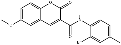 N-(2-bromo-4-methylphenyl)-6-methoxy-2-oxo-2H-chromene-3-carboxamide Struktur