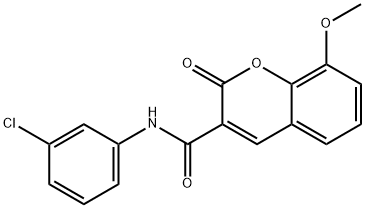 N-(3-chlorophenyl)-8-methoxy-2-oxo-2H-chromene-3-carboxamide Struktur