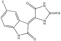 5-fluoro-3-(5-oxo-2-thioxo-4-imidazolidinylidene)-1,3-dihydro-2H-indol-2-one Struktur