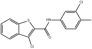 3-chloro-N-(3-chloro-4-methylphenyl)-1-benzothiophene-2-carboxamide Struktur