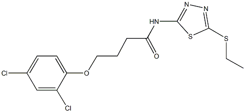 4-(2,4-dichlorophenoxy)-N-[5-(ethylsulfanyl)-1,3,4-thiadiazol-2-yl]butanamide Struktur