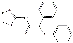 2-phenyl-2-(phenylsulfanyl)-N-(1,3,4-thiadiazol-2-yl)acetamide Struktur