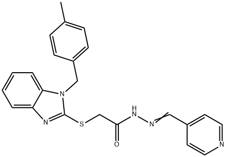 2-{[1-(4-methylbenzyl)-1H-benzimidazol-2-yl]sulfanyl}-N'-(4-pyridinylmethylene)acetohydrazide Struktur