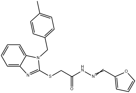 N'-(2-furylmethylene)-2-{[1-(4-methylbenzyl)-1H-benzimidazol-2-yl]sulfanyl}acetohydrazide Struktur