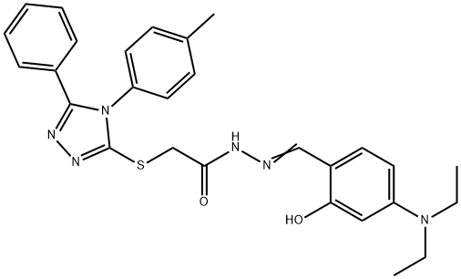 N'-[4-(diethylamino)-2-hydroxybenzylidene]-2-{[4-(4-methylphenyl)-5-phenyl-4H-1,2,4-triazol-3-yl]sulfanyl}acetohydrazide Struktur