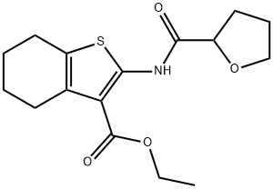 ethyl 2-[(tetrahydro-2-furanylcarbonyl)amino]-4,5,6,7-tetrahydro-1-benzothiophene-3-carboxylate Struktur