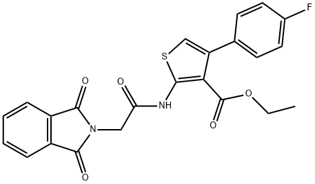 ethyl 2-{[(1,3-dioxo-1,3-dihydro-2H-isoindol-2-yl)acetyl]amino}-4-(4-fluorophenyl)-3-thiophenecarboxylate Struktur