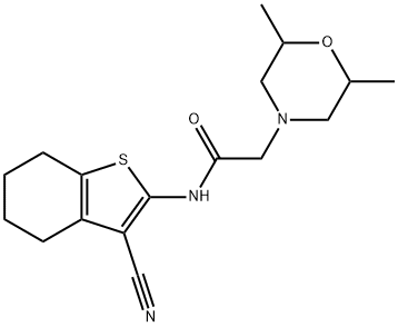 N-(3-cyano-4,5,6,7-tetrahydro-1-benzothien-2-yl)-2-(2,6-dimethyl-4-morpholinyl)acetamide Struktur