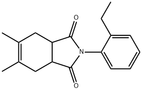 2-(2-ethylphenyl)-5,6-dimethyl-3a,4,7,7a-tetrahydro-1H-isoindole-1,3(2H)-dione Struktur