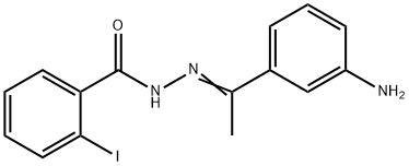 N'-[1-(3-aminophenyl)ethylidene]-2-iodobenzohydrazide Struktur