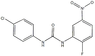 N-(4-chlorophenyl)-N'-{2-fluoro-5-nitrophenyl}urea Struktur