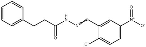 N'-{2-chloro-5-nitrobenzylidene}-3-phenylpropanohydrazide Struktur