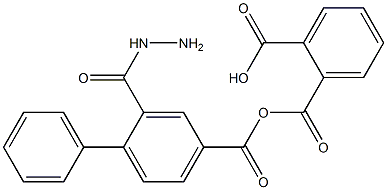 2-{[2-([1,1'-biphenyl]-4-ylcarbonyl)hydrazino]carbonyl}benzoic acid Struktur