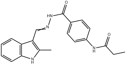 N-[4-({2-[(2-methyl-1H-indol-3-yl)methylene]hydrazino}carbonyl)phenyl]propanamide Struktur