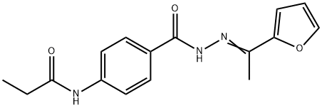 N-[4-({2-[1-(2-furyl)ethylidene]hydrazino}carbonyl)phenyl]propanamide Struktur