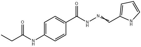 N-(4-{[2-(1H-pyrrol-2-ylmethylene)hydrazino]carbonyl}phenyl)propanamide Struktur