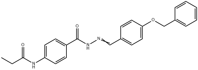 N-[4-({2-[4-(benzyloxy)benzylidene]hydrazino}carbonyl)phenyl]propanamide Struktur