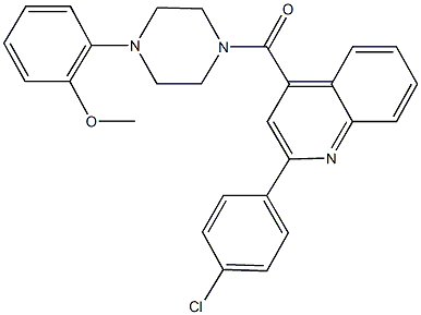 2-(4-{[2-(4-chlorophenyl)-4-quinolinyl]carbonyl}-1-piperazinyl)phenyl methyl ether Struktur