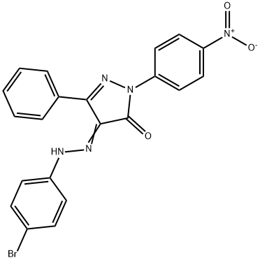 1-{4-nitrophenyl}-3-phenyl-1H-pyrazole-4,5-dione 4-[(4-bromophenyl)hydrazone] Struktur