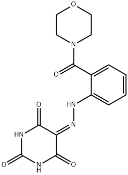 2,4,5,6(1H,3H)-pyrimidinetetrone 5-{[2-(4-morpholinylcarbonyl)phenyl]hydrazone} Struktur