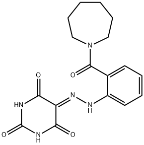 2,4,5,6(1H,3H)-pyrimidinetetrone 5-{[2-(1-azepanylcarbonyl)phenyl]hydrazone} Struktur