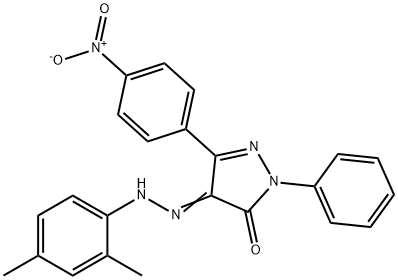 3-{4-nitrophenyl}-1-phenyl-1H-pyrazole-4,5-dione 4-[(2,4-dimethylphenyl)hydrazone] Struktur