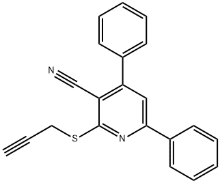 4,6-diphenyl-2-(2-propynylsulfanyl)nicotinonitrile Struktur