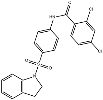 2,4-dichloro-N-[4-(2,3-dihydro-1H-indol-1-ylsulfonyl)phenyl]benzamide Struktur