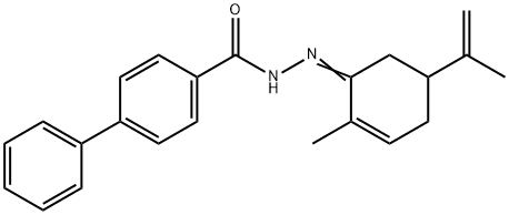 N'-(5-isopropenyl-2-methyl-2-cyclohexen-1-ylidene)[1,1'-biphenyl]-4-carbohydrazide Struktur