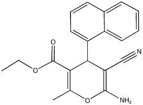 ethyl 6-amino-5-cyano-2-methyl-4-(1-naphthyl)-4H-pyran-3-carboxylate Struktur