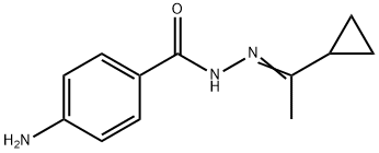 4-amino-N'-(1-cyclopropylethylidene)benzohydrazide Struktur