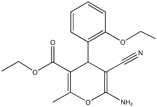 ethyl 6-amino-5-cyano-4-(2-ethoxyphenyl)-2-methyl-4H-pyran-3-carboxylate Struktur