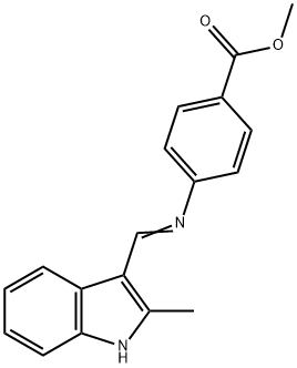 methyl 4-{[(2-methyl-1H-indol-3-yl)methylene]amino}benzoate Struktur