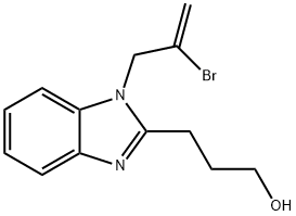 3-[1-(2-bromoprop-2-enyl)-1H-benzimidazol-2-yl]propan-1-ol Struktur