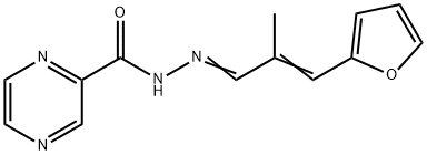 N'-[3-(2-furyl)-2-methyl-2-propenylidene]-2-pyrazinecarbohydrazide Struktur