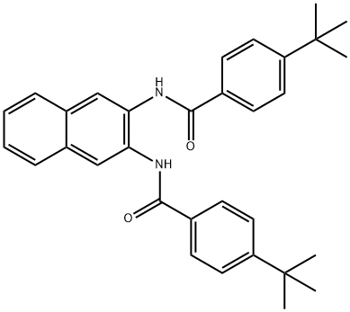 4-tert-butyl-N-{3-[(4-tert-butylbenzoyl)amino]-2-naphthyl}benzamide Struktur