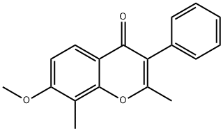 7-methoxy-2,8-dimethyl-3-phenyl-4H-chromen-4-one Struktur