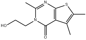 3-(2-hydroxyethyl)-2,5,6-trimethylthieno[2,3-d]pyrimidin-4(3H)-one Struktur