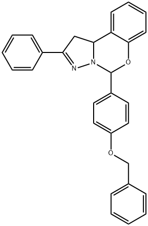 benzyl 4-(2-phenyl-1,10b-dihydropyrazolo[1,5-c][1,3]benzoxazin-5-yl)phenyl ether Struktur