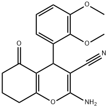 2-amino-4-(2,3-dimethoxyphenyl)-5-oxo-5,6,7,8-tetrahydro-4H-chromene-3-carbonitrile Struktur