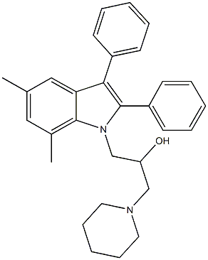 1-(5,7-dimethyl-2,3-diphenyl-1H-indol-1-yl)-3-(1-piperidinyl)-2-propanol Struktur