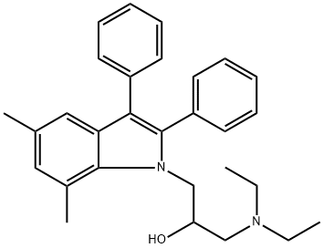 1-(diethylamino)-3-(5,7-dimethyl-2,3-diphenyl-1H-indol-1-yl)-2-propanol Struktur