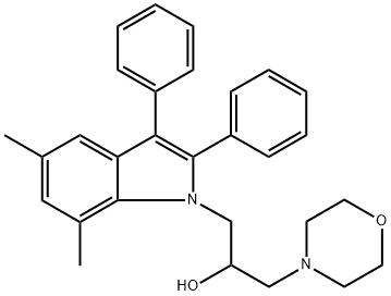 1-(5,7-dimethyl-2,3-diphenyl-1H-indol-1-yl)-3-(4-morpholinyl)-2-propanol Struktur