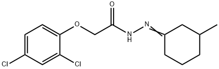 2-(2,4-dichlorophenoxy)-N'-(3-methylcyclohexylidene)acetohydrazide Struktur